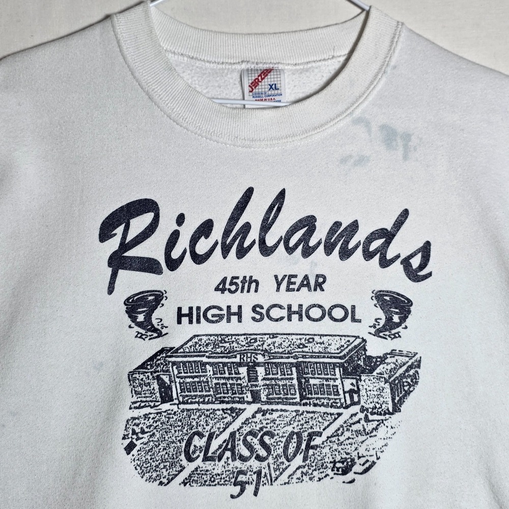 Vintage Class of 1951 Crewneck Sweatshirt Richlands High School USA Made Jerzees